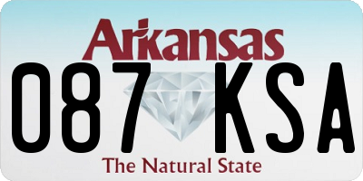 AR license plate 087KSA