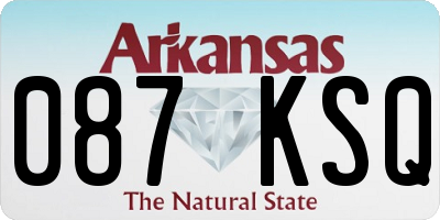 AR license plate 087KSQ