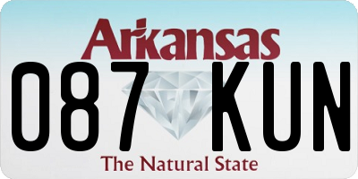 AR license plate 087KUN