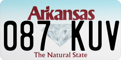 AR license plate 087KUV