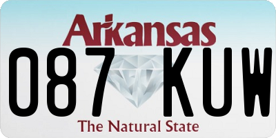 AR license plate 087KUW