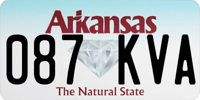 AR license plate 087KVA