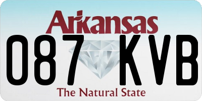 AR license plate 087KVB
