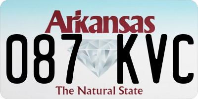 AR license plate 087KVC