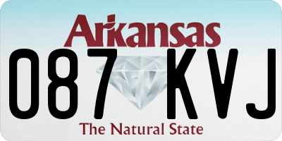 AR license plate 087KVJ
