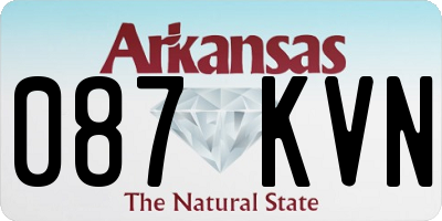 AR license plate 087KVN
