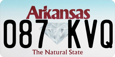 AR license plate 087KVQ