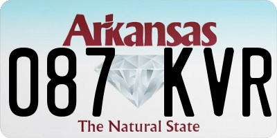 AR license plate 087KVR
