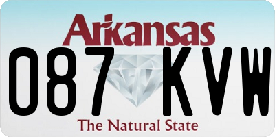 AR license plate 087KVW