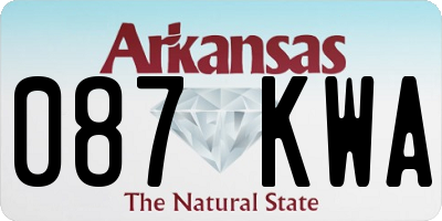 AR license plate 087KWA