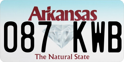 AR license plate 087KWB