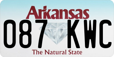 AR license plate 087KWC