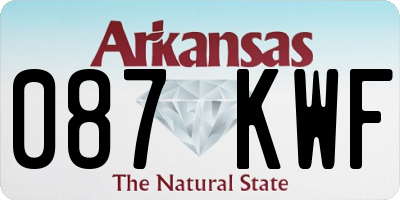 AR license plate 087KWF