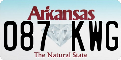 AR license plate 087KWG