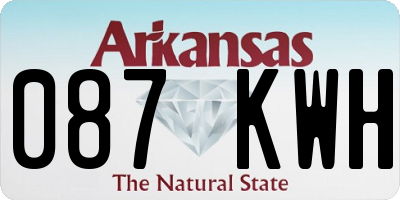 AR license plate 087KWH