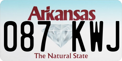 AR license plate 087KWJ
