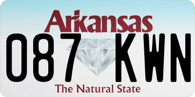 AR license plate 087KWN