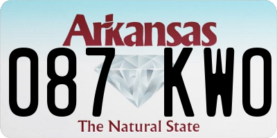 AR license plate 087KWO