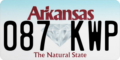 AR license plate 087KWP