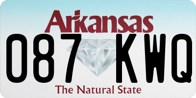 AR license plate 087KWQ