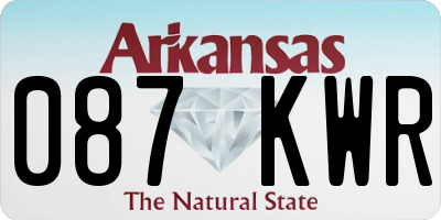 AR license plate 087KWR