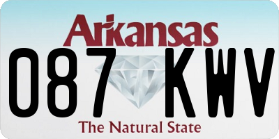 AR license plate 087KWV