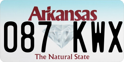 AR license plate 087KWX