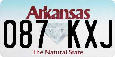 AR license plate 087KXJ