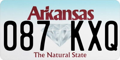 AR license plate 087KXQ