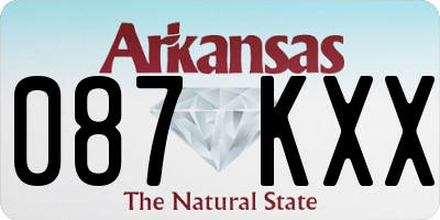 AR license plate 087KXX