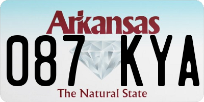 AR license plate 087KYA