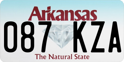 AR license plate 087KZA