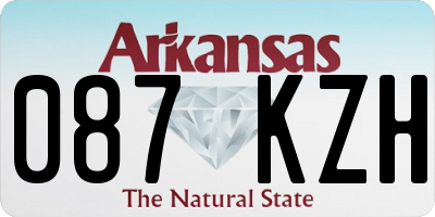 AR license plate 087KZH