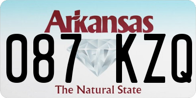 AR license plate 087KZQ