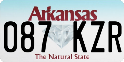 AR license plate 087KZR