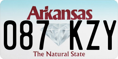 AR license plate 087KZY