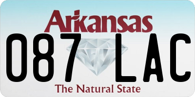 AR license plate 087LAC