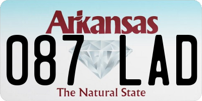 AR license plate 087LAD