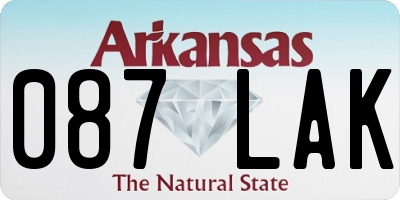AR license plate 087LAK