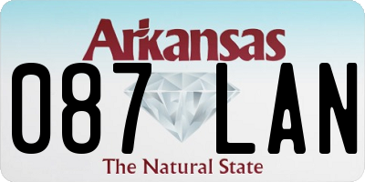 AR license plate 087LAN