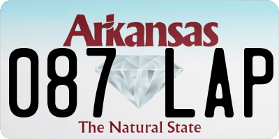 AR license plate 087LAP
