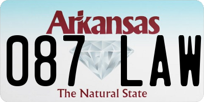 AR license plate 087LAW