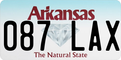 AR license plate 087LAX