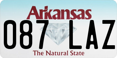 AR license plate 087LAZ