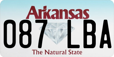 AR license plate 087LBA