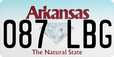 AR license plate 087LBG