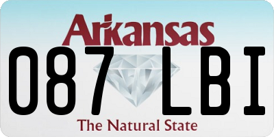 AR license plate 087LBI