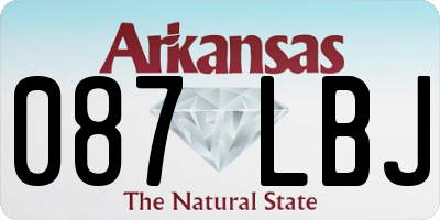 AR license plate 087LBJ