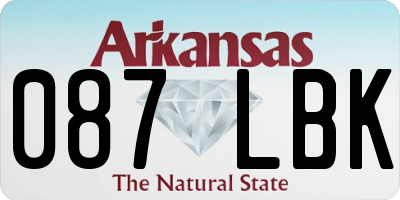 AR license plate 087LBK