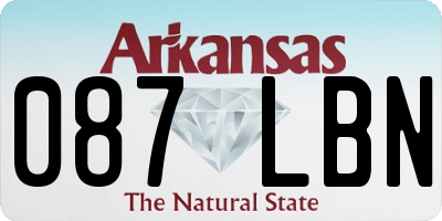 AR license plate 087LBN
